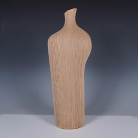 Textured Ceramic Vase, Asymmetrical Form