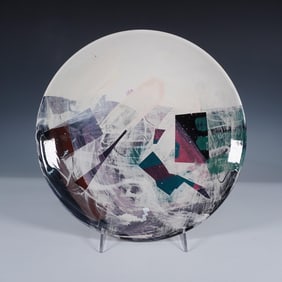 Signed Abstract Ceramic Wall Plate