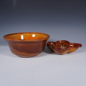 2pc Dryden and California Pottery Dishes