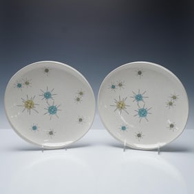 2pc Franciscan Starburst Oval Plates
