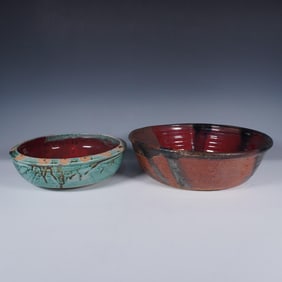 2pc Studio Art Pottery Bowls
