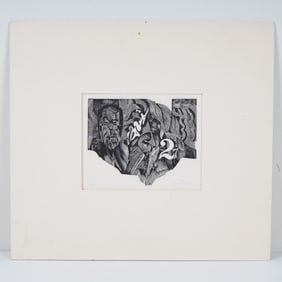 Norton Peterson, Original Abstract Engraving on Paper, Signed