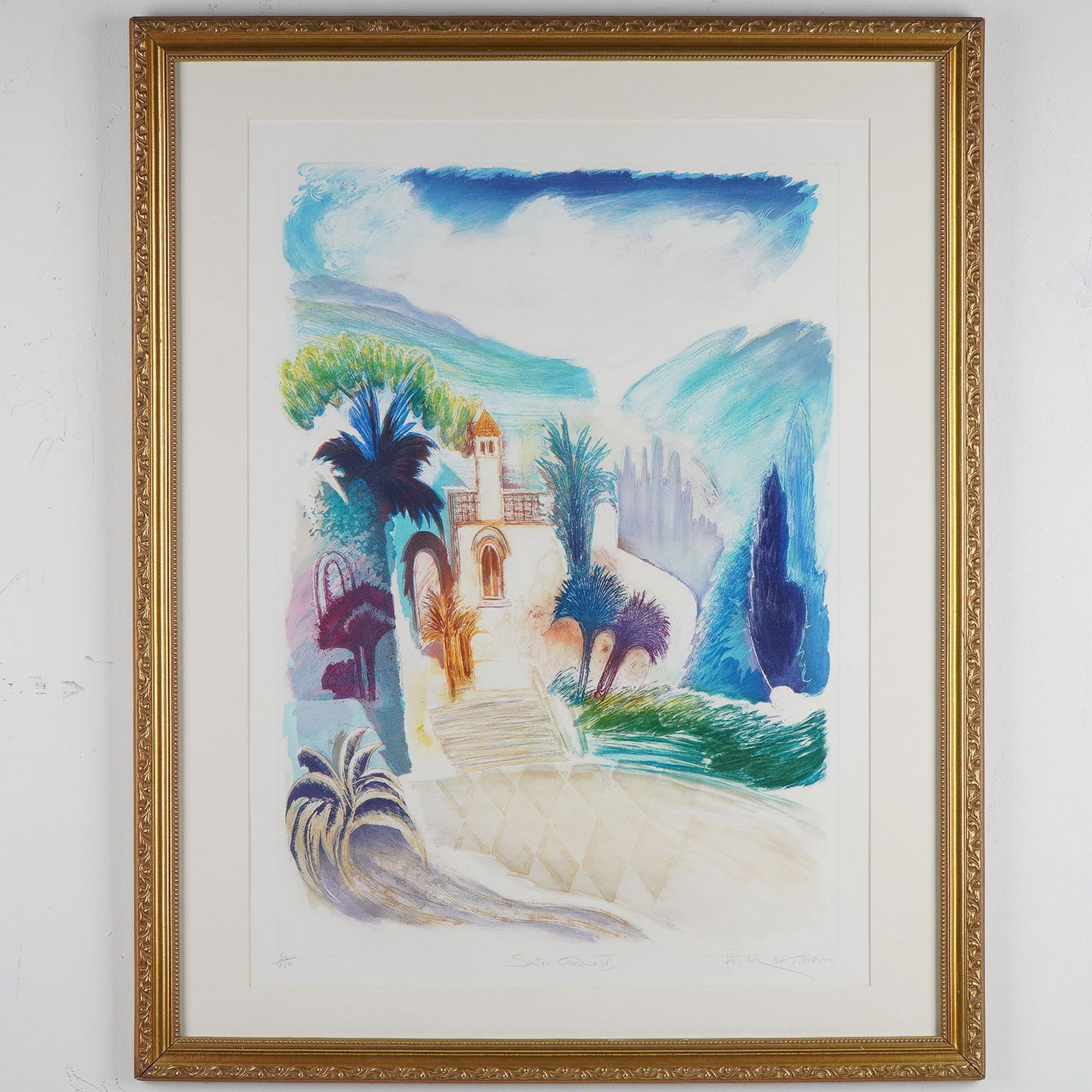 Peter Gastnom, Color Etching on Paper, Sintra Gardens II, Signed (1 of 6)