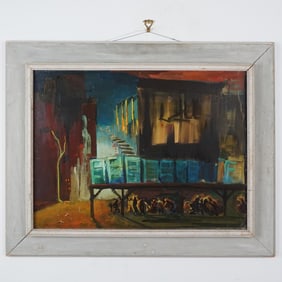 Annette Krauss Rose Tempera Painting, 20th Century