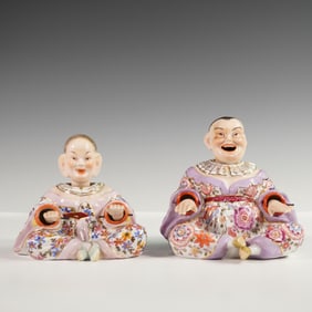 Pair of 19th-Century Porcelain Pagoda Nodders