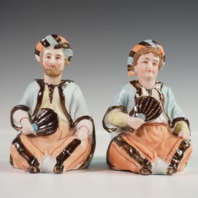 Pair of Continental Bisque Nodder Figurines