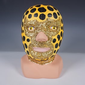 Handmade Ceramic Luchador Fighter Bust Coin Bank