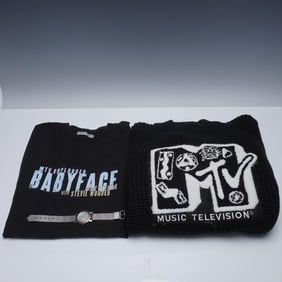 3pc MTV Memorabilia, 1996 VMA Watch, MTV Sweater, Babyface Unplugged Tee