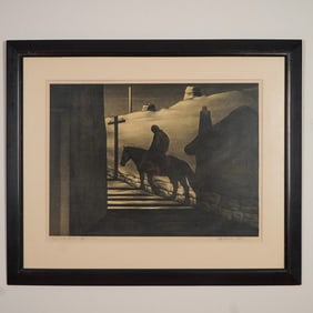 Su Xinping, Aquatint on Paper, Quiet Town, Signed