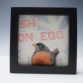 Juliana Boyd Textile & Fiber Art, Framed Robin