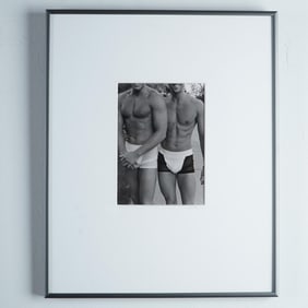 T. Frank, Original Silverprint Photograph on Paper, Shirtless Men, Signed