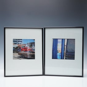 2pc Framed Street Photography Set Featuring Americana Details