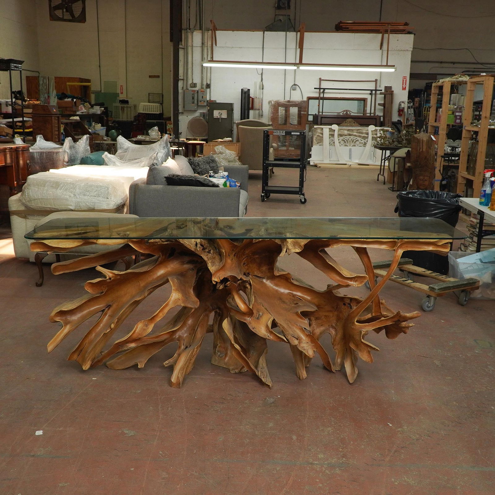 Tree Root Console Table with Glass Top (1 of 10)