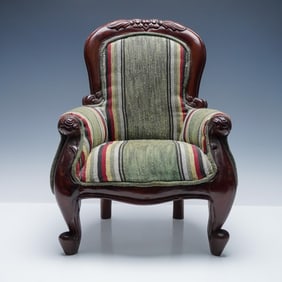 Miniature Victorian-Style Upholstered Children's Armchair