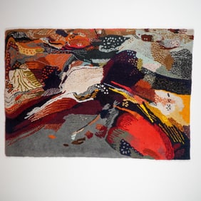 Leonardo Nierman Tapestry Rug, Firebird III, Signed