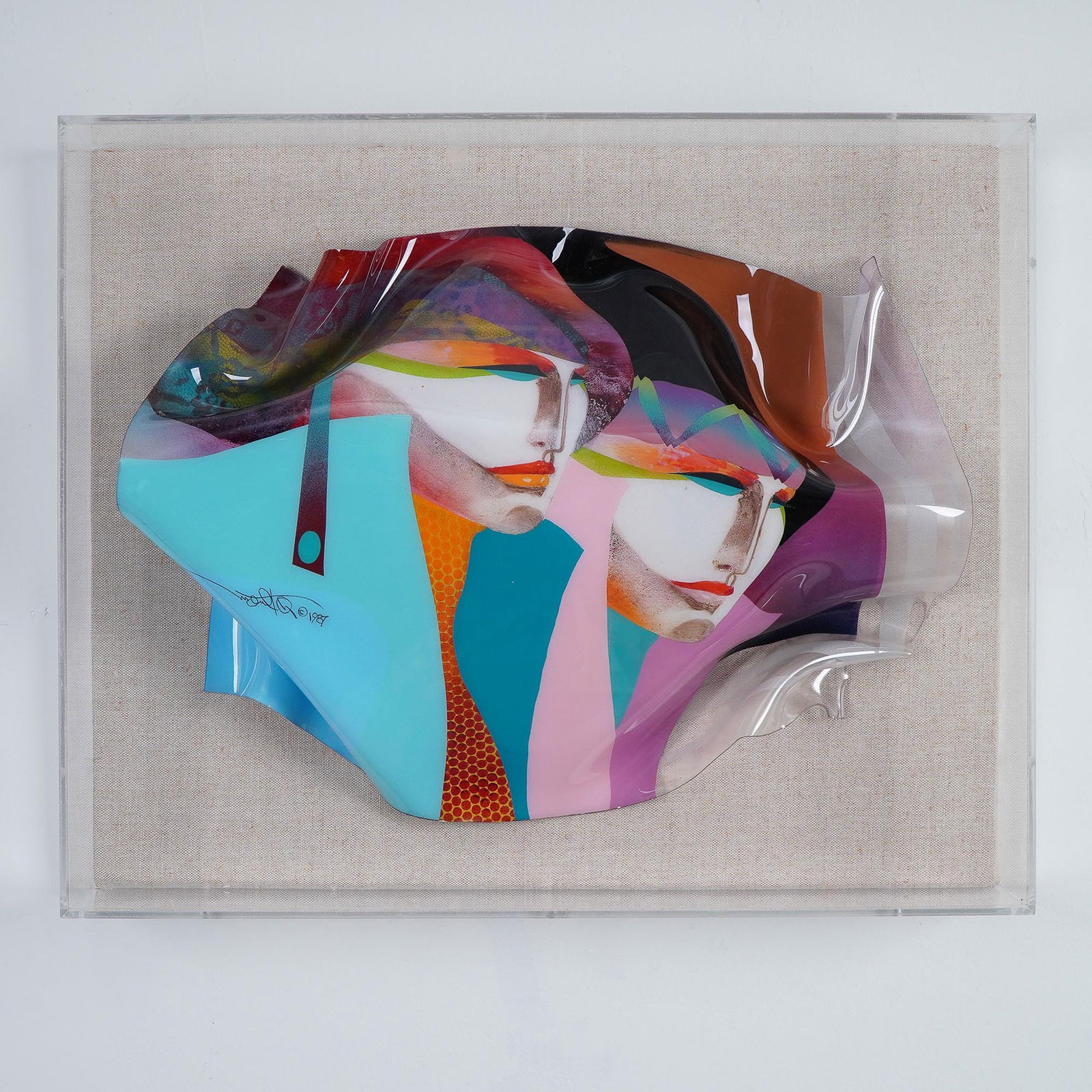 Ned Moulton, Molded Painted Plexiglass Sculpture, Signed (1 of 4)