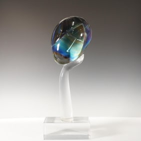 Loredano Rosin Murano Glass Sculpture Signed