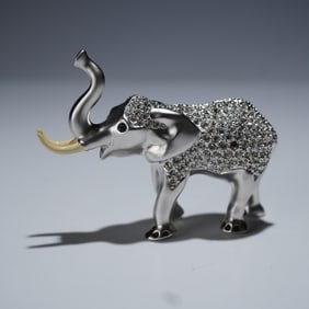 Oliver Weber Crystal Elephant Figurine with Swarovski Accents