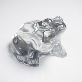 Baccarat France Crystal Frog Figurine
