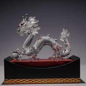 Swarovski Crystal 1997 AE The Dragon Figurine & Base w/Box