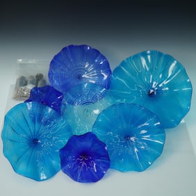 7pc Art Glass Wall Installation with Hardware