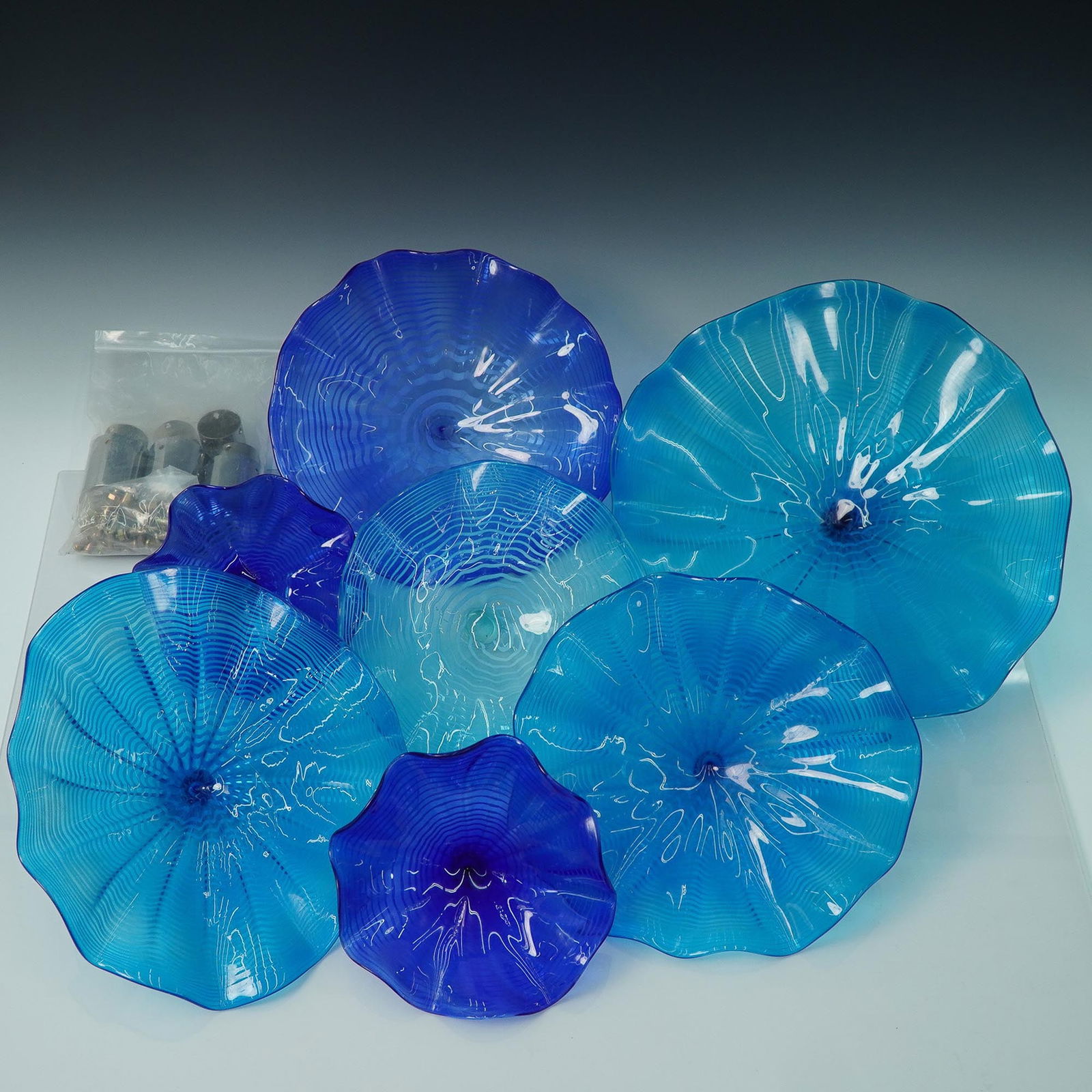 7pc Art Glass Wall Installation with Hardware (1 of 7)