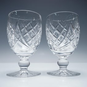 2pc Waterford Crystal Goblets, Donegal Pattern