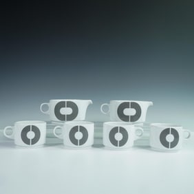 6pc Rosenthal Studio Line Cups and Creamers, JOY 6 Pattern