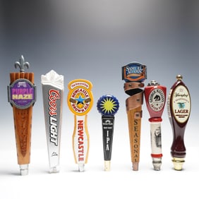 7pc Beer Tap Handle Lot, Abita, Sam Adams, Newcastle, & More