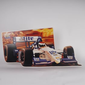 Miller Racing Miller Lite IndyCar Embossed Metal Sign