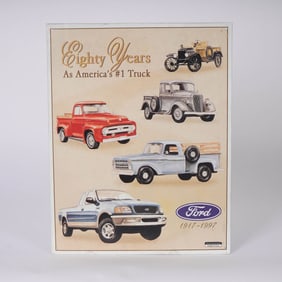 Ford Motor Company 80 Years Tribute Metal Sign