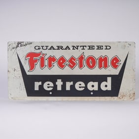 Firestone Retread Metal Advertising Sign