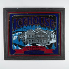 Icehouse Beer Advertising Mirror, Plank Road Brewery