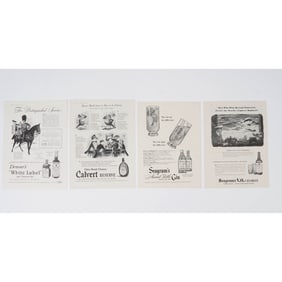 4pc Vintage The Playbill Liquor Advertisements