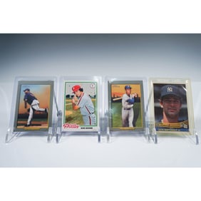 4pc Baseball Card Collection, Mattingly, Banks, Boone, Sabathia