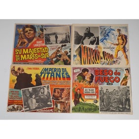 4pc Spanish-Language Movie Lobby Cards, Adventure & Historical Films