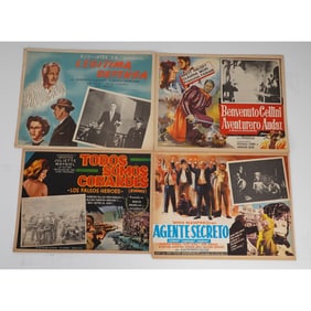 4pc Vintage Spanish-Language Lobby Cards - Mid-Century Films