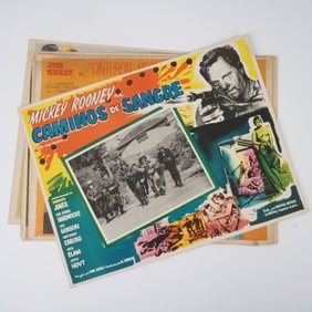 6pc Vintage Spanish-Language Movie Lobby Cards, Mixed Genre