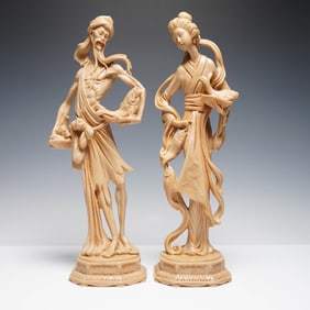2pc Artis Capero Oriental-Style Resin Figurines, Made in Spain