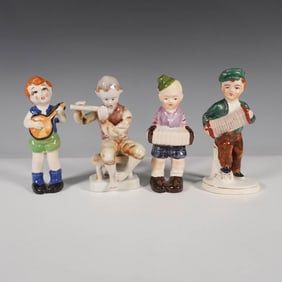 4pc Occupied Japan Porcelain Musicians Figurines