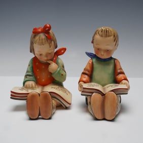 Goebel Hummel Bookworm Boy and Girl Bookend Figurines