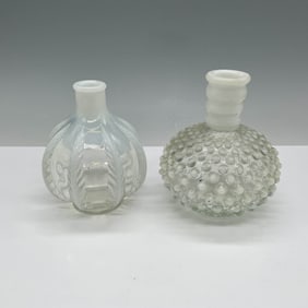 2pc Fenton Hobnail and Opalescent Perfume Bottles
