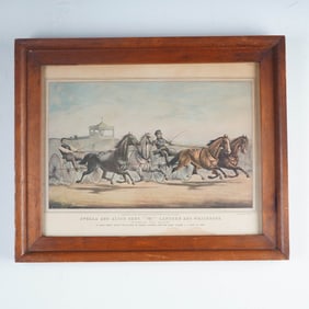After Nathaniel Currier Lithograph Reprint, Stella & Alice Grey vs. Lantern