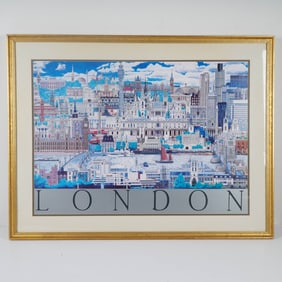 Framed London Landmark Cityscape Poster & Guide Materials