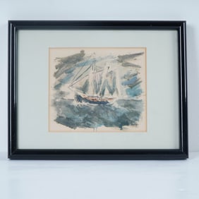 John Marin Framed Watercolor - Headed for Boston
