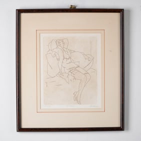 Original Etching on Paper, Meditation, Signed