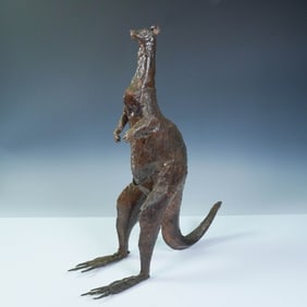Modernist Bronze Metal Kangaroo Sculpture