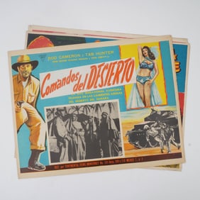 4pc Vintage Mexican Lobby Cards, Action & Adventure Films