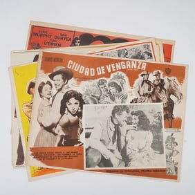 6pc Vintage Mexican Lobby Cards, Western & Adventure Films