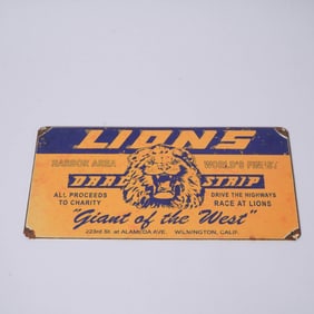 Lions Drag Strip Tin Advertising Sign